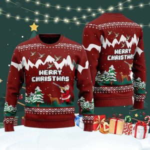 Duck Hunting Christmas Ugly Christmas Sweater,…