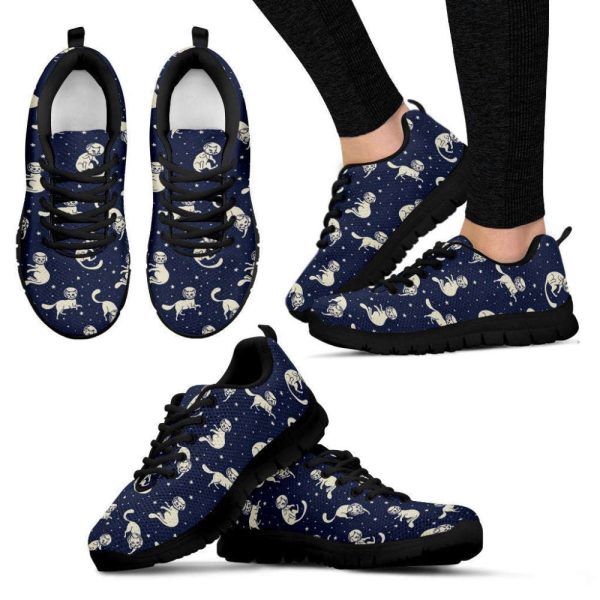 Funny Cat Astronaut Sneakers Walking Running Lightweight Casual Shoes For Cat Lover