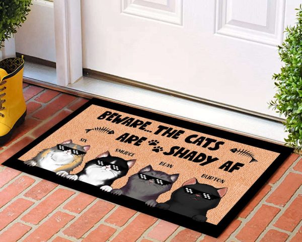 Custom Cat Doormat, Funny Cat Welcome Mat, Gift For Cat Lover