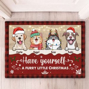 Funny Pet Christmas Personalized Doormat, Funny…