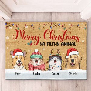 Funny Pet Christmas Personalized Doormat, Xmas…
