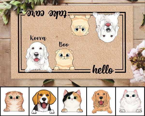 Pet Doormat, Funny Pet Welcome Mat, Personalized Dog Cat Doormat, Pet Lover Gifts