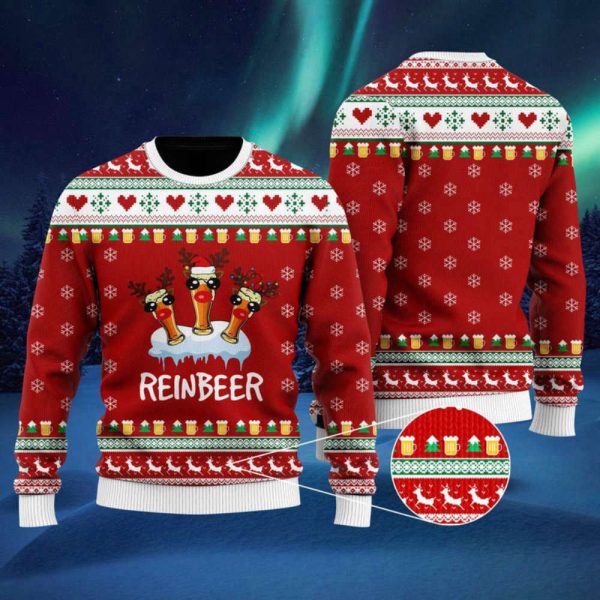 Funny Reinbeer Ugly Christmas Sweater, Christmas Gift For Men And Women