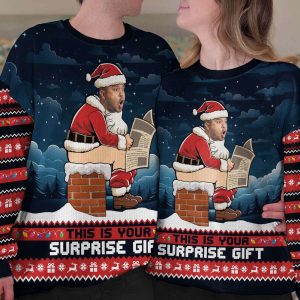 funny santa face photo surprise gag gift personalized photo ugly sweater for men and women 2.jpeg