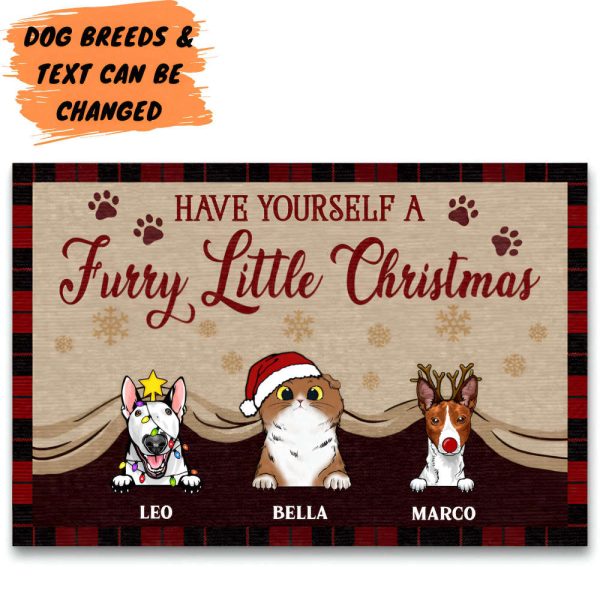Furry Little Christmas – Christmas Gift For Pet Lovers – Personalized Custom Doormat