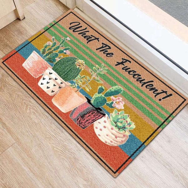 Garden What The Fucculent Doormat, Housewarming Gift, Christmas Holiday Gift