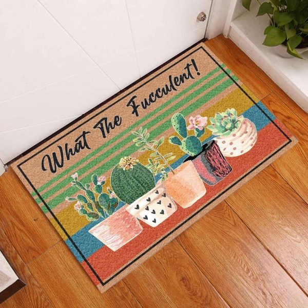 Garden What The Fucculent Doormat, Housewarming Gift, Christmas Holiday Gift