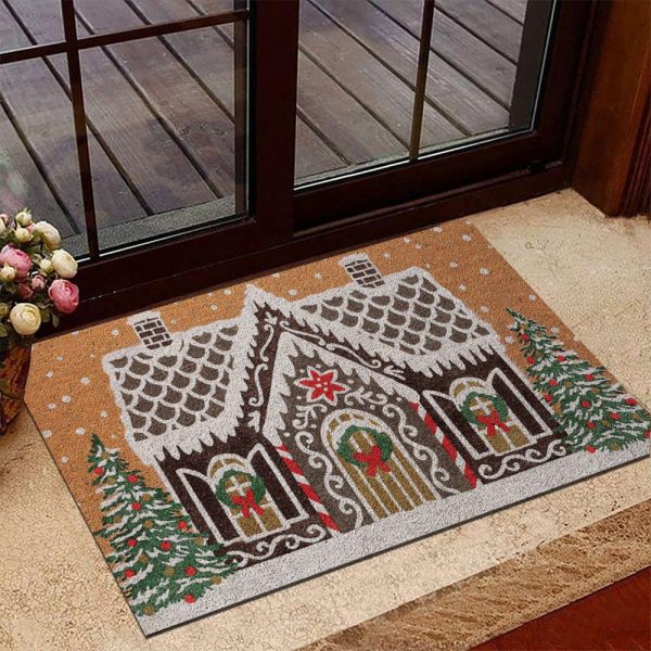 Gingerbread Doormat Gingerbread House Welcome Mat Christmas House Decoration