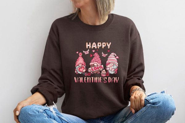 Gnome Sweatshirt, Happy Valentine Sweatshirt, Love Sweater, Gift For Valentine’s Day