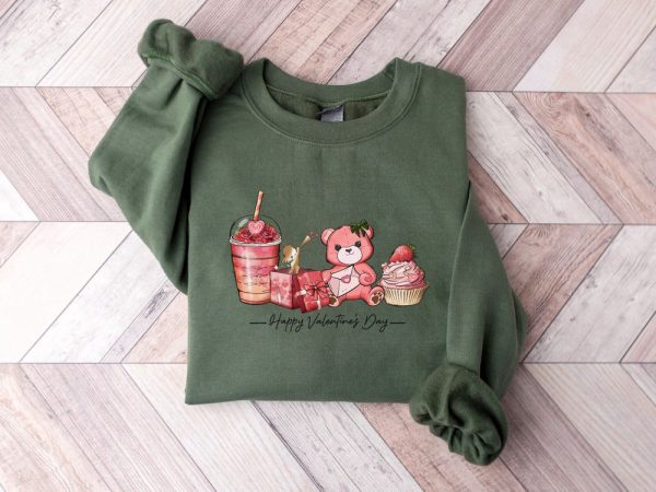 Happy Valentine’s Day Sweatshirt, Coffee Sweatshirt, Retro Sweatshirt, Gift For Valentine