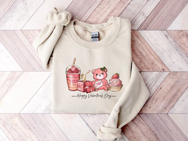 Happy Valentine’s Day Sweatshirt, Coffee Sweatshirt, Retro Sweatshirt, Gift For Valentine