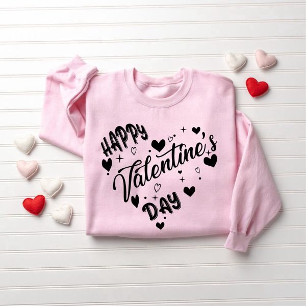 Happy Valentine’s Day Sweatshirt, Heart Valentine’s Day Sweatshirt, Gift For Women