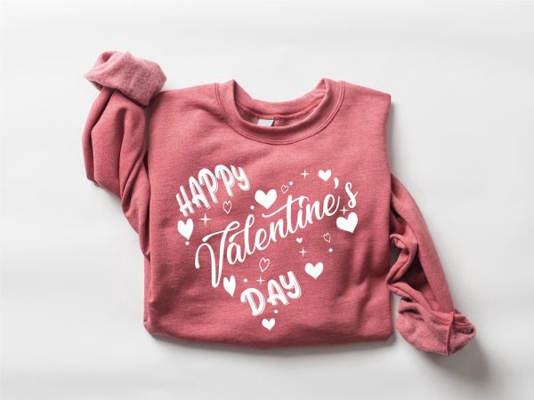 Happy Valentine’s Day Sweatshirt, Heart Valentine’s Day Sweatshirt, Gift For Women
