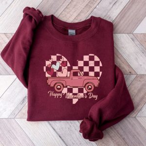 happy valentines day sweatshirt truck valentine sweater gift for women 5.jpeg