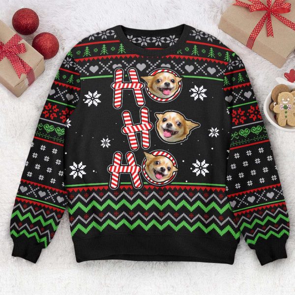 Ho Ho Ho, Personalized Photo Ugly Sweater, For Men And Women