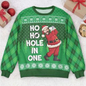ho ho hole in one personalized photo ugly sweater for men and women.jpeg