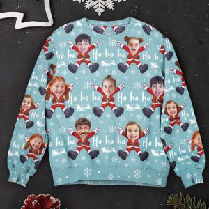 hohoho custom face christmas family santa claus personalized photo ugly sweater for men women 1.jpeg