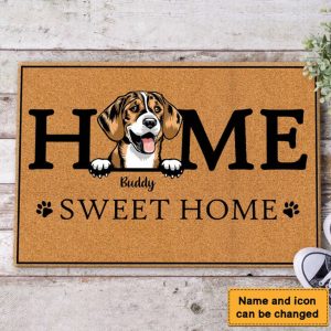 Home Sweet Home Dog Personalized Doormat,…