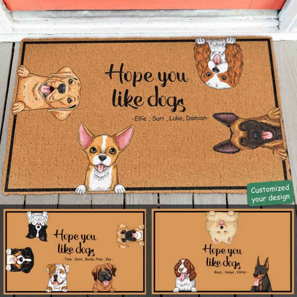 Hope You Like Dogs – Personalized Doormat, Home Decor Gift For Dog Lovers