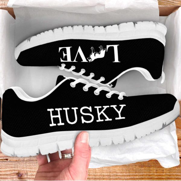 Husky Dog Lover Shoes Love Black Sneakers Walking Running Lightweight Casual Shoes For Pet Lover