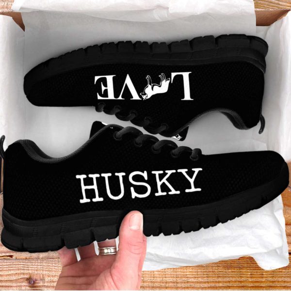 Husky Dog Lover Shoes Love Black Sneakers Walking Running Lightweight Casual Shoes For Pet Lover