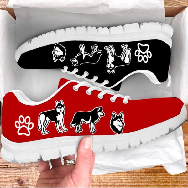 Husky Dog Lover Shoes Yin Yang Color Sneakers Walking Running Lightweight Casual Shoes For Pet Lover