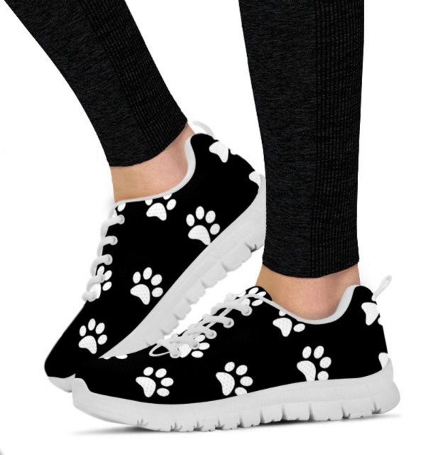 I Love Paw Print Sneakers For Women Comfortable Walking Running Lightweight Casual Shoes