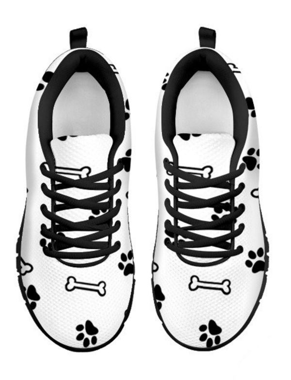 I Love Paw Print Womens Sneakers Low Top Sports Fan Athletic For Pet Lover