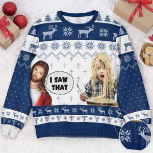 i saw that jesus funny meme personalized photo ugly sweater for men and women.jpeg