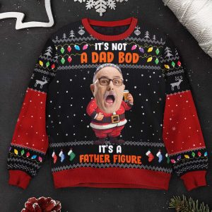it s not a dad bob it s a father figure santa face personalized photo ugly sweater for men and women 1.jpeg