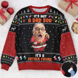 it s not a dad bob it s a father figure santa face personalized photo ugly sweater for men and women.jpeg