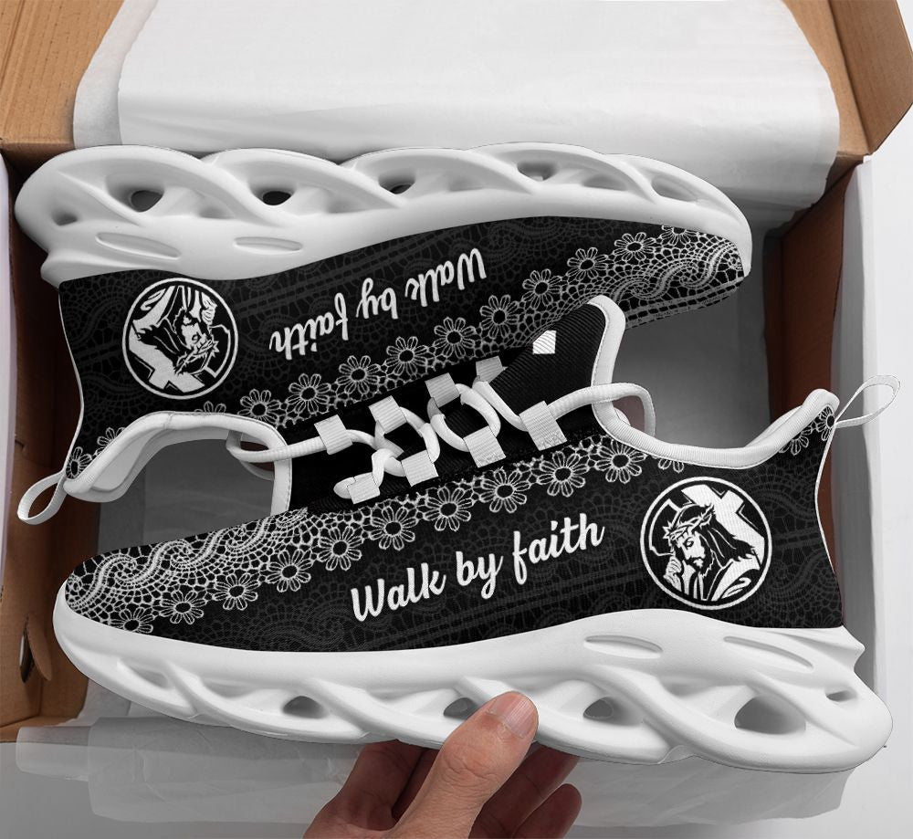Jesus Black Walk By Faith Running Sneakers 1 Max Soul Shoes For Men And  Women - Furlidays