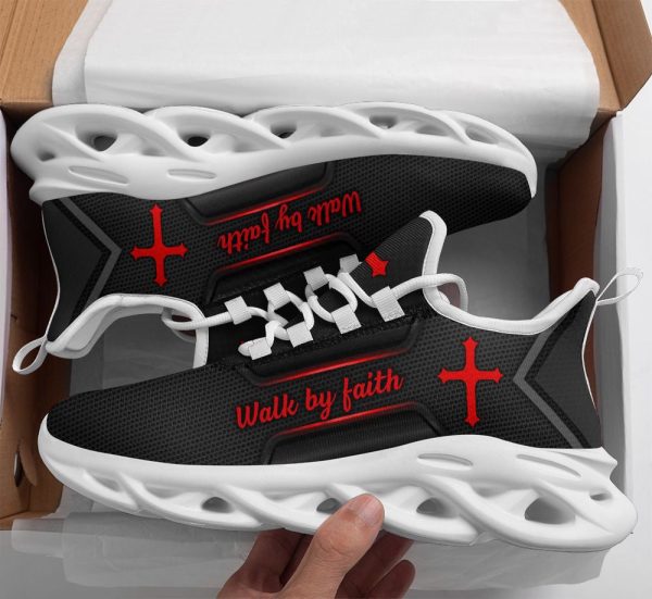 Jesus Black Walk By Faith Running Sneakers 3 Max Soul Shoes  For Men And Women
