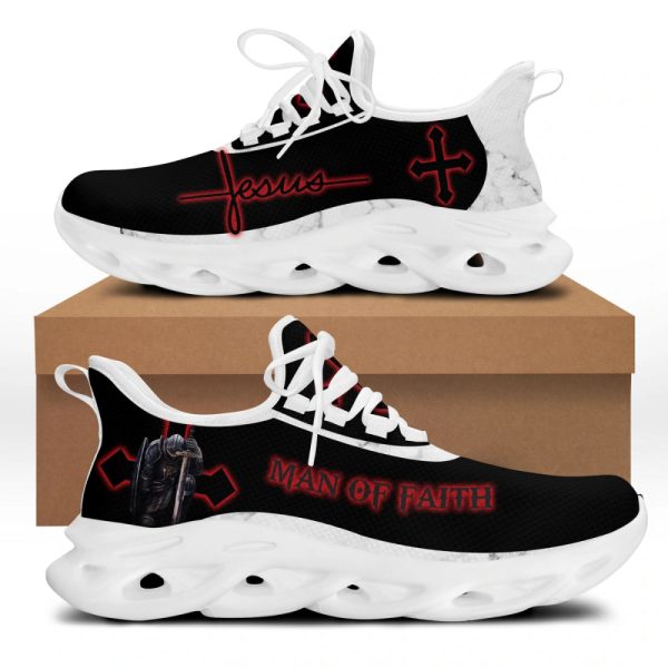 Jesus Men Of Faith Running Sneakers Red Black Max Soul Shoes  For Men And Women