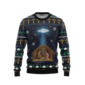jesus nativity with ufo star christmas ugly sweater gift for men and women 1.png
