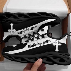 jesus walk by faith running sneakers black white 2 max soul shoes christian shoes for men and women 1.jpeg