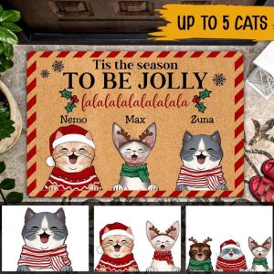 Jolly Season Christmas Personalized Doormat, Santa…