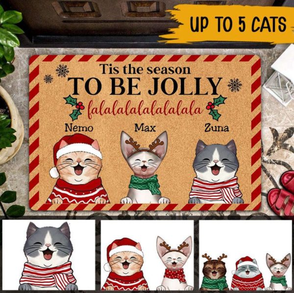 Jolly Season Christmas Personalized Doormat, Santa Pet Doormat, Gift For Christmas