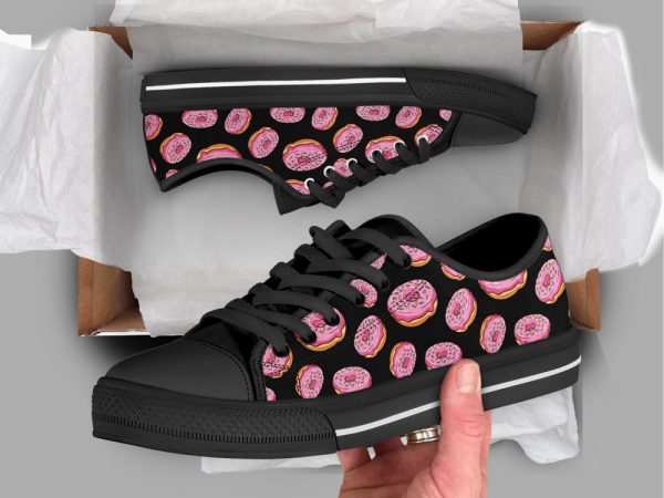 Kawaii Donuts Shoes, Donut Sneakers, Low Top Shoes For Donut Lover Gifts