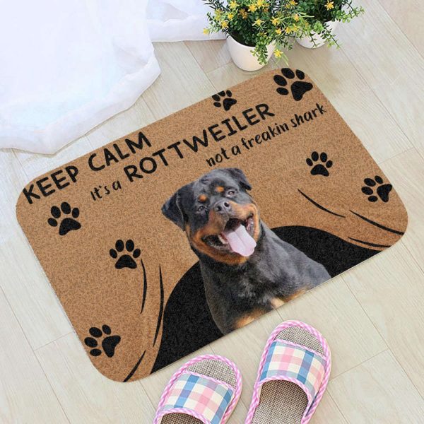 Keep Calm It’s a Pitbull Not a Freakin Shark Doormat, Gift For Dog Lovers