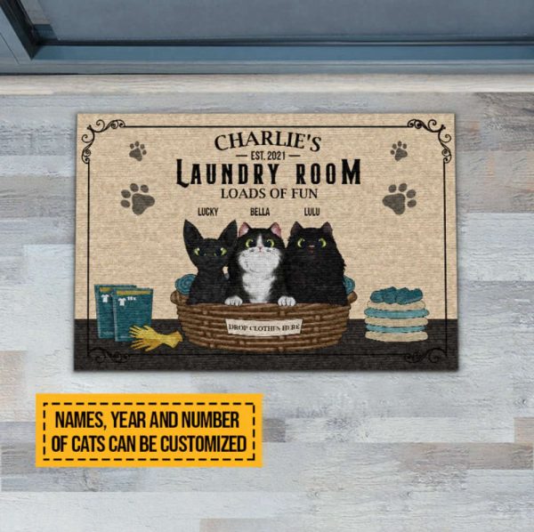 Laundry Room Personalized Doormat, Laundry Room Area Rug, Gift For Pet Lovers