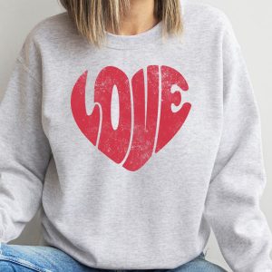 Love Hearts Sweatshirt, Valentines Day Sweatshirt,…