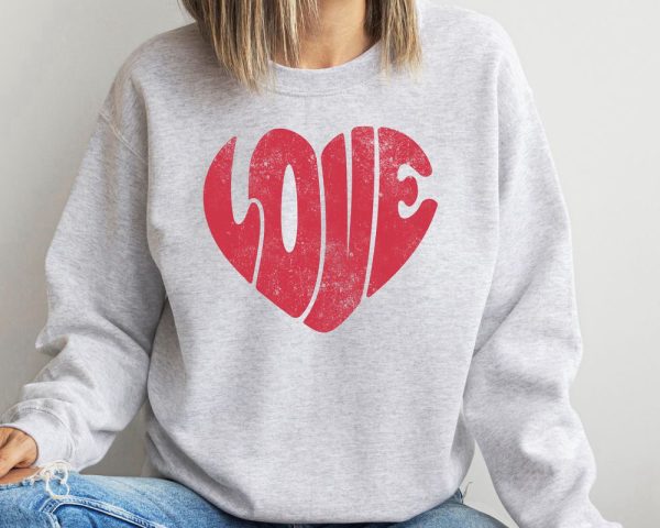 Love Hearts Sweatshirt, Valentines Day Sweatshirt, Valentines Day Shirts For Women