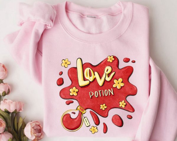 Love Potion Valentine’s Day, Retro Valentines Day Sweatshirt, Valentines Gift For Women