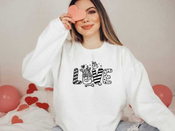 Love  Sweatshirt, Coffee Sweatshirt, Valentines Day Shirt, Gift For Valentine