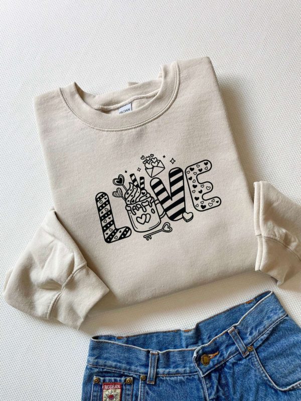 Love  Sweatshirt, Coffee Sweatshirt, Valentines Day Shirt, Gift For Valentine