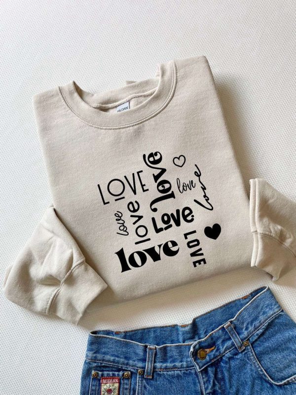 Love Sweatshirt, Valentine Sweatshirt, Retro Valentine, Crewneck Sweater, Couple Shirt, 2023 Valentine