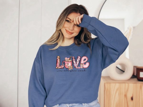 Love Valentines Sweatshirt, Love Sweatshirt, Couple Sweatshirt, Gift For Valentine