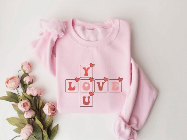 Love You Sweatshirt, Cute Sweater, Heart Shirt, Valentine Sweatshirt, Gift For Women