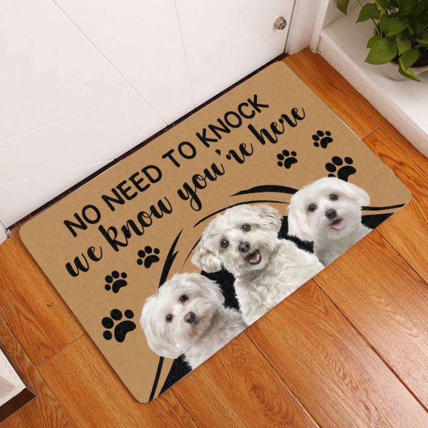 Maltese No Need To Knock – Dog Doormat, Gift Home Decor Gift For Dog Lovers